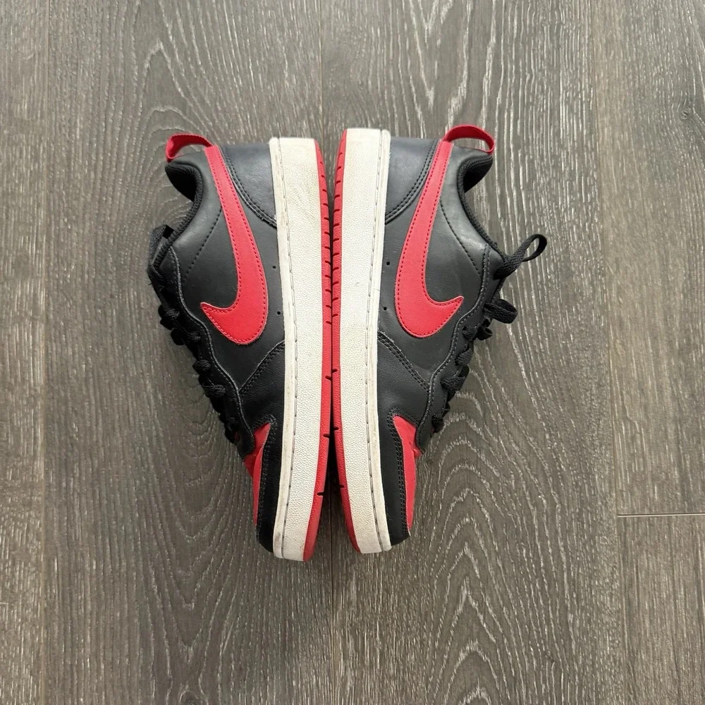 Nike Court Borough Low 2 Black University Red White GS Sz 6 Youth Athleisure